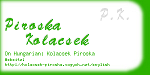 piroska kolacsek business card